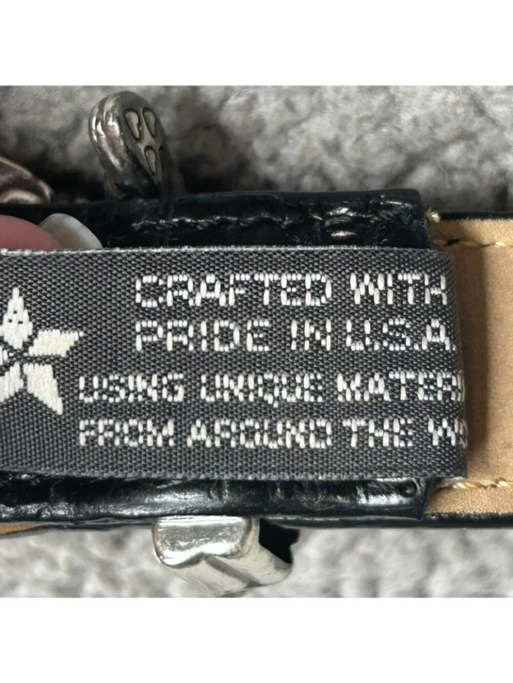 Brighton Belt Womens M/L 32 Black Leather Golf Sports Charm Silver Buckle C3003